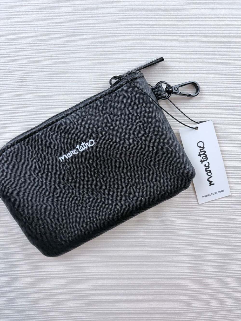 Marc Tetro Dog Print Zippered Pouch Black Coin Purse
